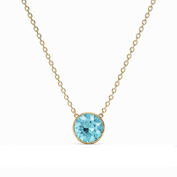Bella 4 Carat Necklace Aquamarine Crystal Gold Plated
