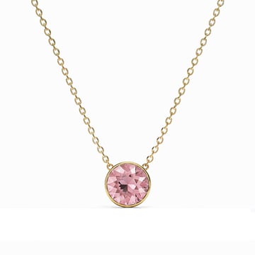 Bella 4 Carat Necklace Light Rose Crystal Gold Plated