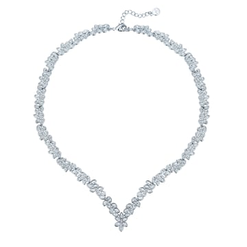 Enchanted V Necklace with Clear Swarovski Crystals Bridal