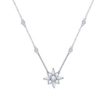 Camelia Stella Star Necklace with Clear CZ