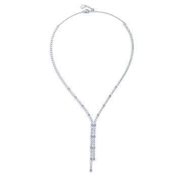 Alexis Deep Drop Statement Necklace with Clear Cubic Zirconia