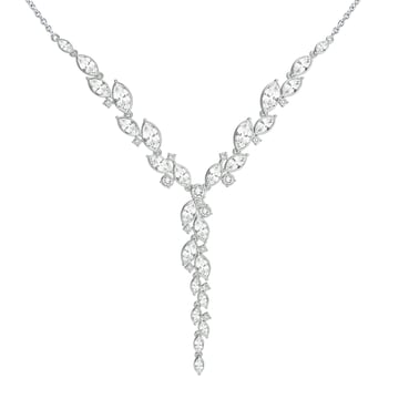 Paloma Statement Necklace with Clear Swarovski Crystals Rhodium Plated