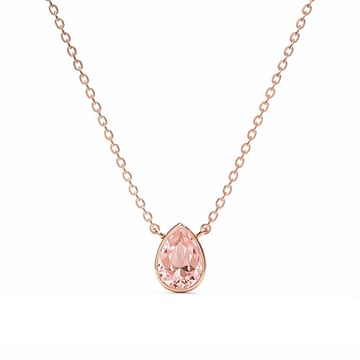 Teardrop Pendant Necklace with Vintage Rose Crystals Rose Gold Plated