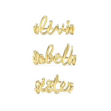 Calligraphy Name Personalised Ring in Sterling Silver
