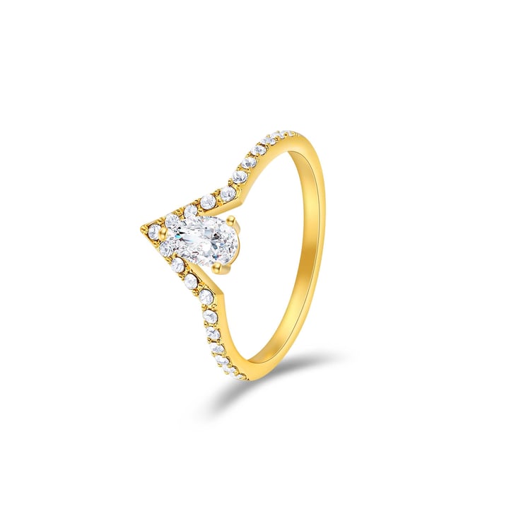 Vika Ring with Clear Swarovski Crystals Gold Plated