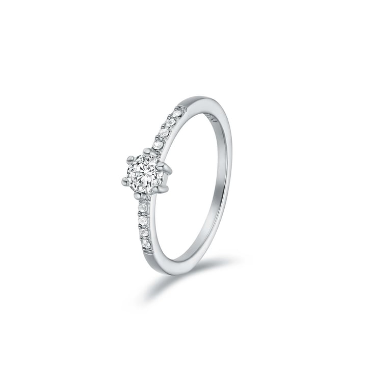 Vittore Attract Ring with Clear Swarovski Crystals Rhodium Plated