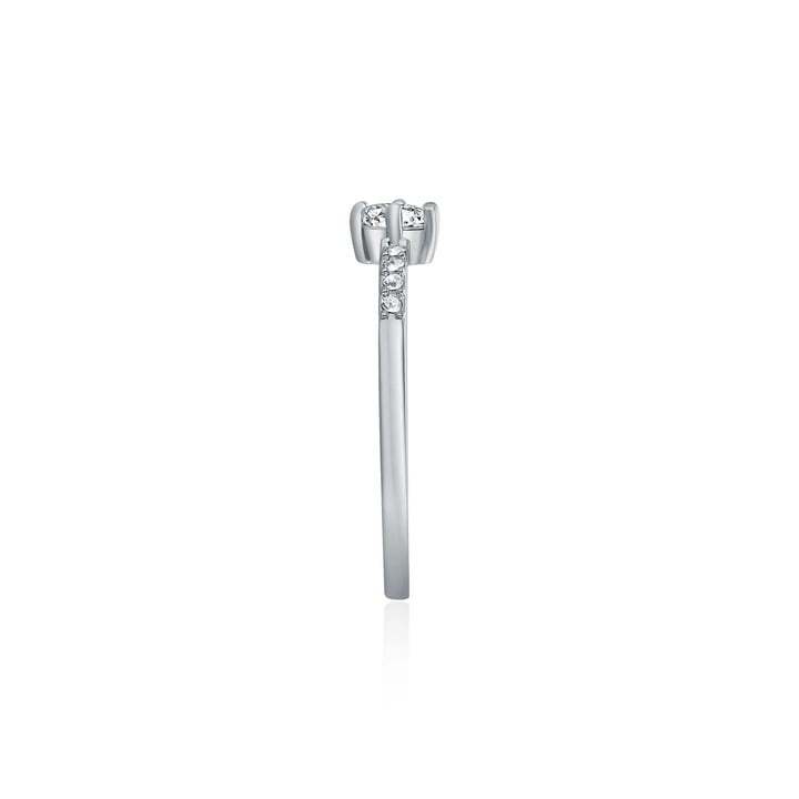 Vittore Attract Ring with Clear Swarovski Crystals Rhodium Plated