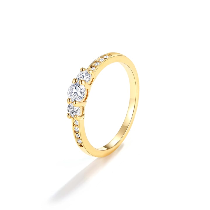 Attract Trilogy Brilliance Ring with Clear Cubic Zirconia Gold Plated