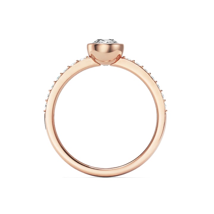 Solitaire Petite Round Ring Clear Crystals Rose Gold Plated