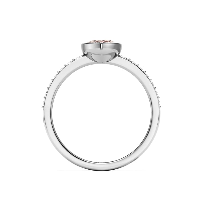 Solitaire Petite Teardrop Ring with Vintage Rose Crystals Rhodium Plated