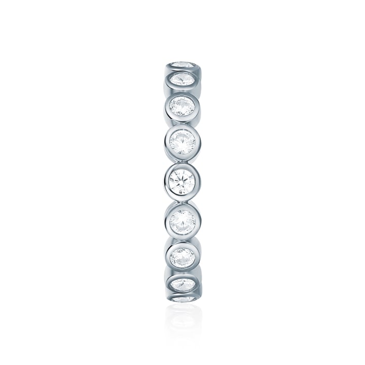 Alluring Large Brilliant Cut Stackable Ring Sterling Silver White Gold Plated Stacking
