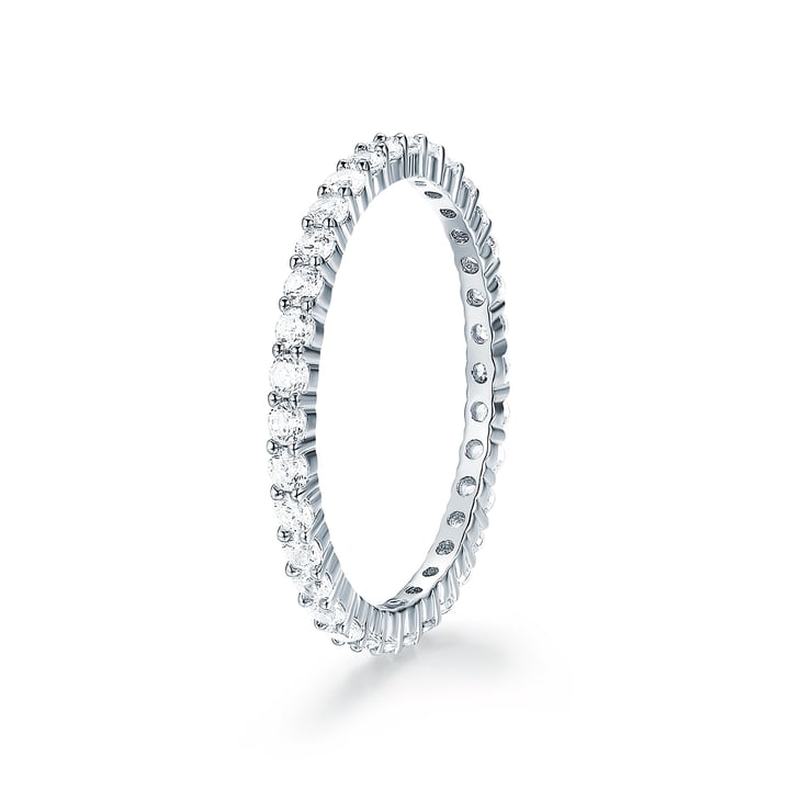 Vittore White Eternity Stackable Ring Sterling Silver White Gold Plated Stacking Stack