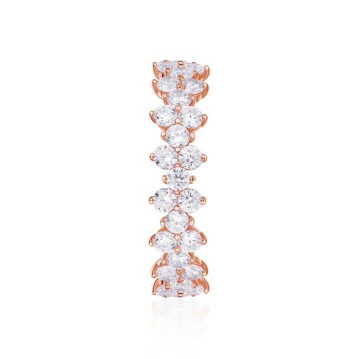 Victoria Cluster Statement Ring Sterling Silver Rose Gold Plated Bridal Cocktail
