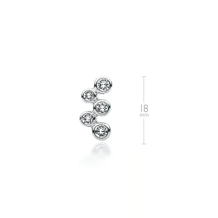 Fidelity Earrings Stud with Blue Clear Swarovski Crystals Bubbles Bridal Rhodium Plated