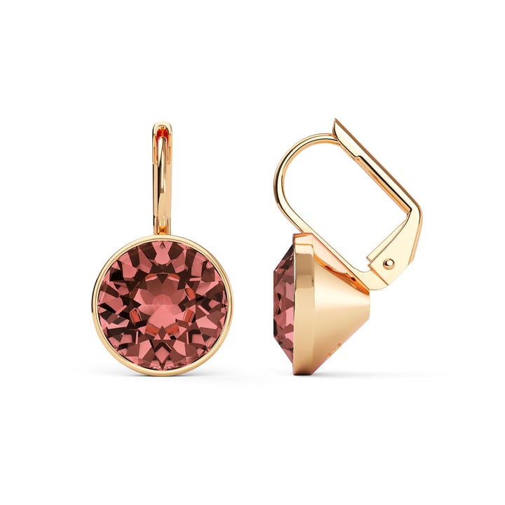 Bella Earrings with 4 Carat Blush Rose Crystals Rose Gold Plated