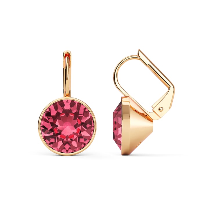 Bella Earrings with 4 Carat Rose Crystals Rose Gold Plated