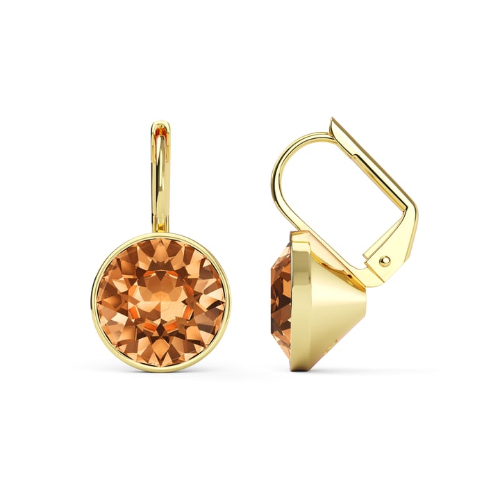 Bella Earrings with 4 Carat Topaz Crystals Gold Plated