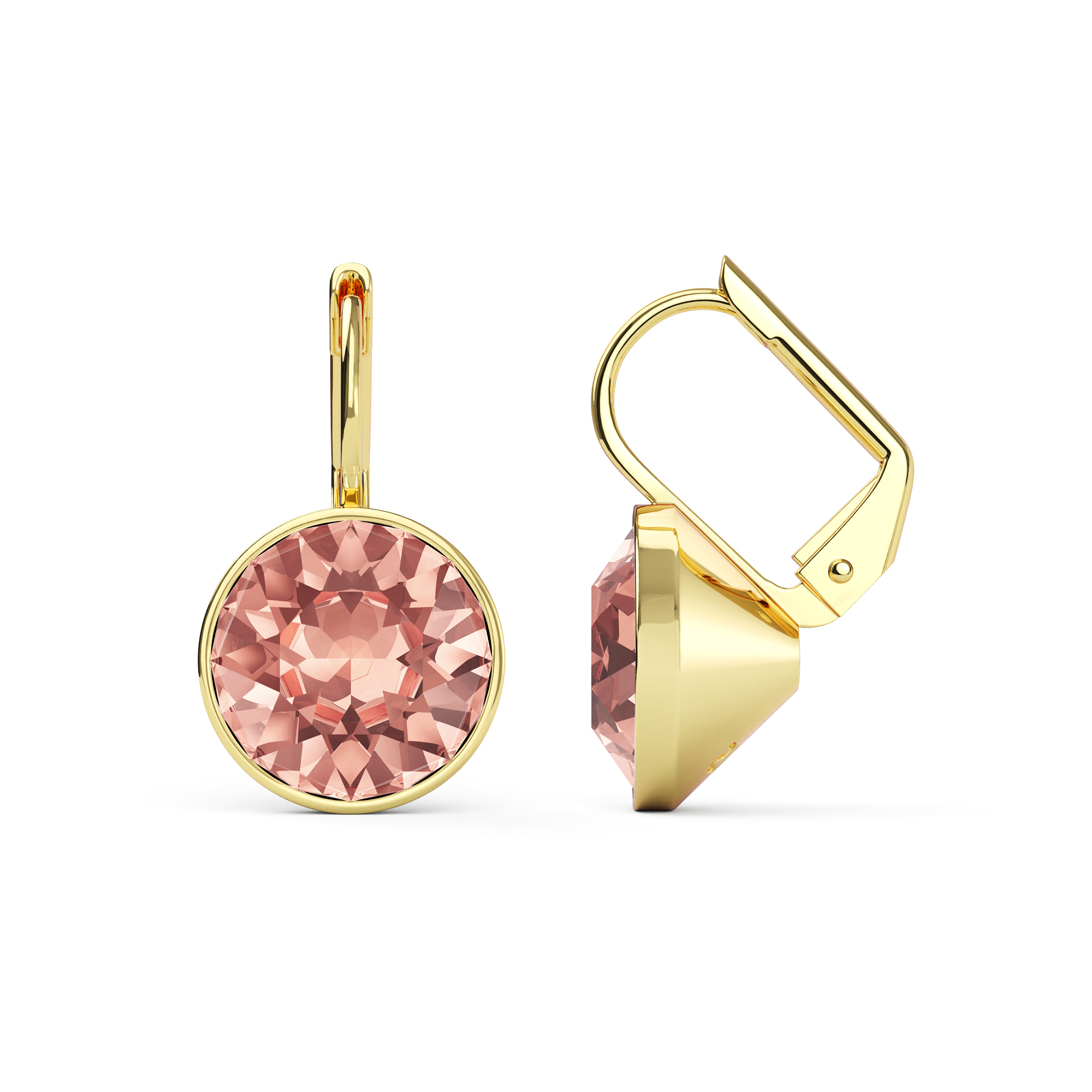 Bella Earrings with 4 Carat Vintage Rose Crystals Gold Plated