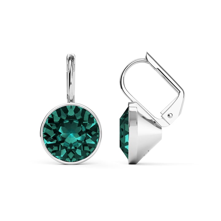 Bella Earrings with 4 Carat Blue Zircon Crystals Rhodium Plated
