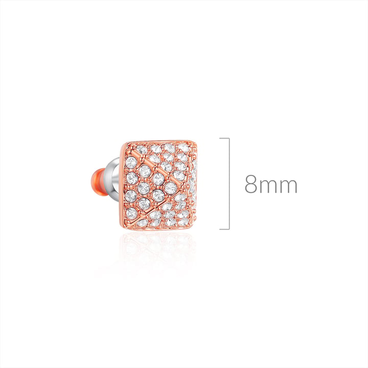 Glance Earrings with Swarovski Crystals Rose Gold Plated Bridal