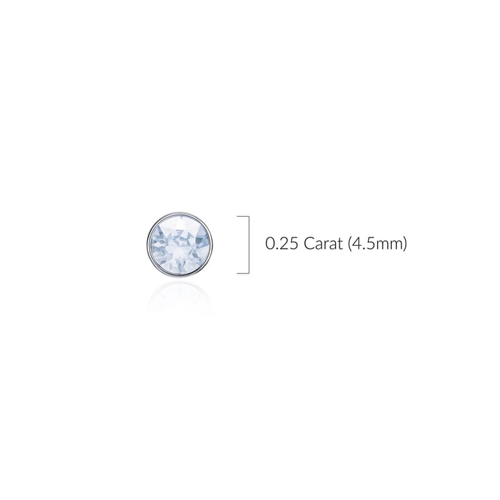 Signature Stud Earrings with 3 Sizes Carat Blue Shade Swarovski Crystals Rhodium Plated