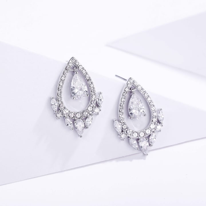 Raiya Drop Earrings with Clear Cubic Zirconia