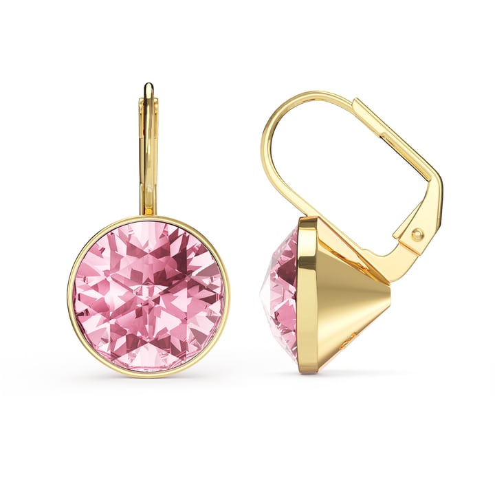 Bella Earrings 6 Carat Drop Earrings Light Rose Crystals Gold Plated