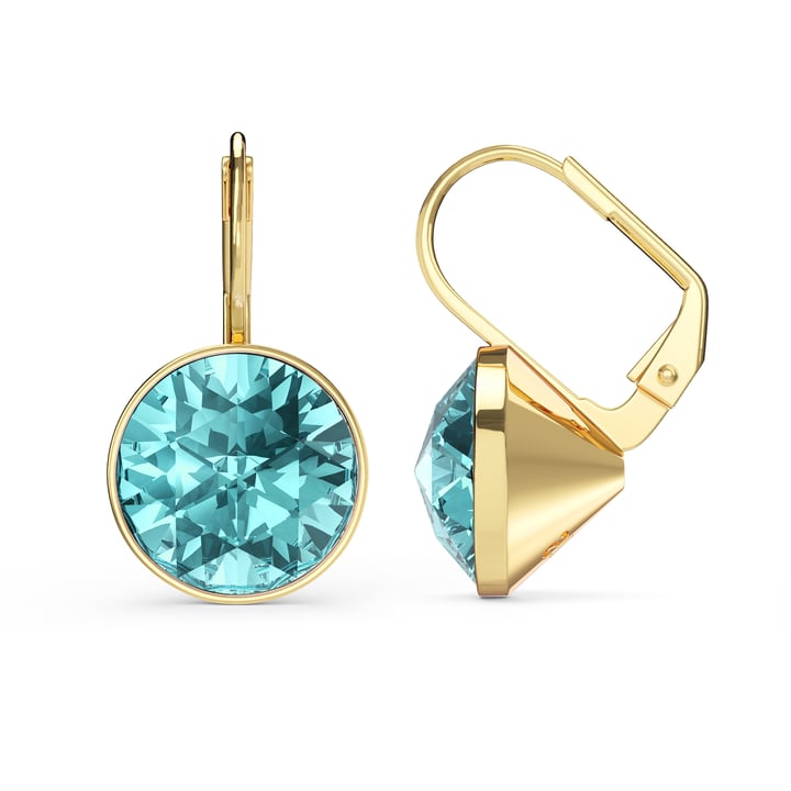 Bella Earrings 6 Carat Drop Earrings Light Turquoise Crystals Gold Plated