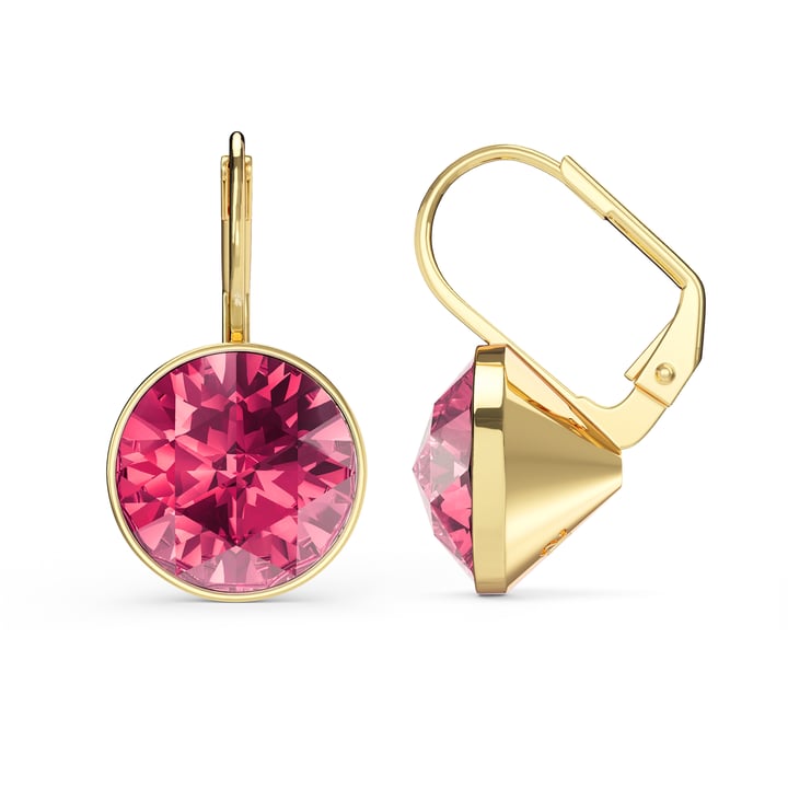 Bella Earrings 6 Carat Drop Earrings Rose Crystals Gold Plated