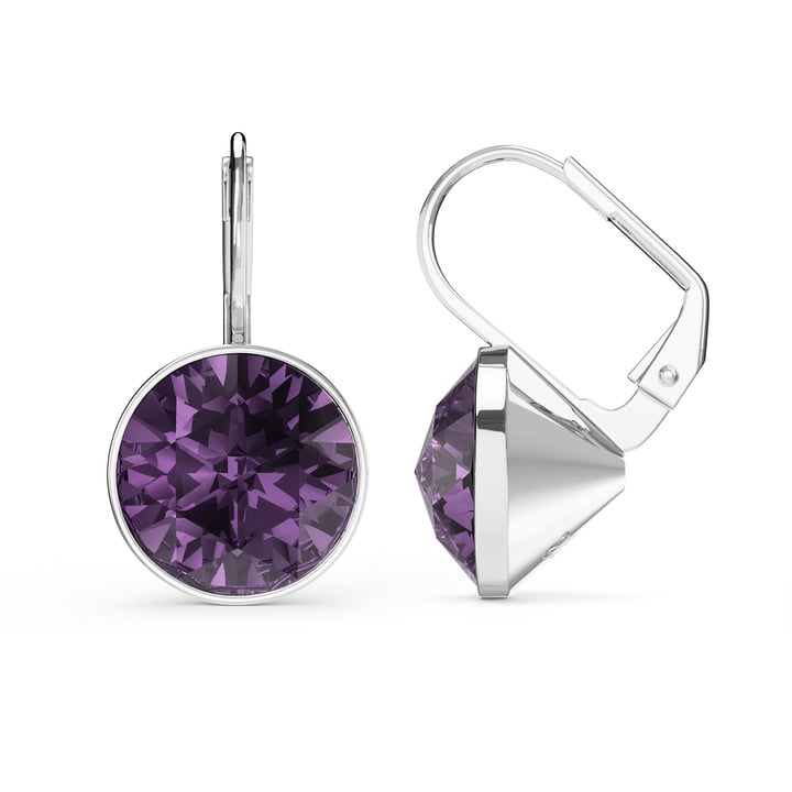 Bella Earrings 6 Carat Drop Earrings Iris Crystals Rhodium Plated