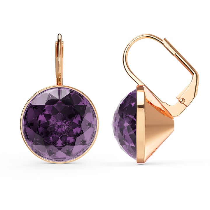 Bella Earrings 10 Carat Drop Earrings Iris Crystals Rose Gold Plated