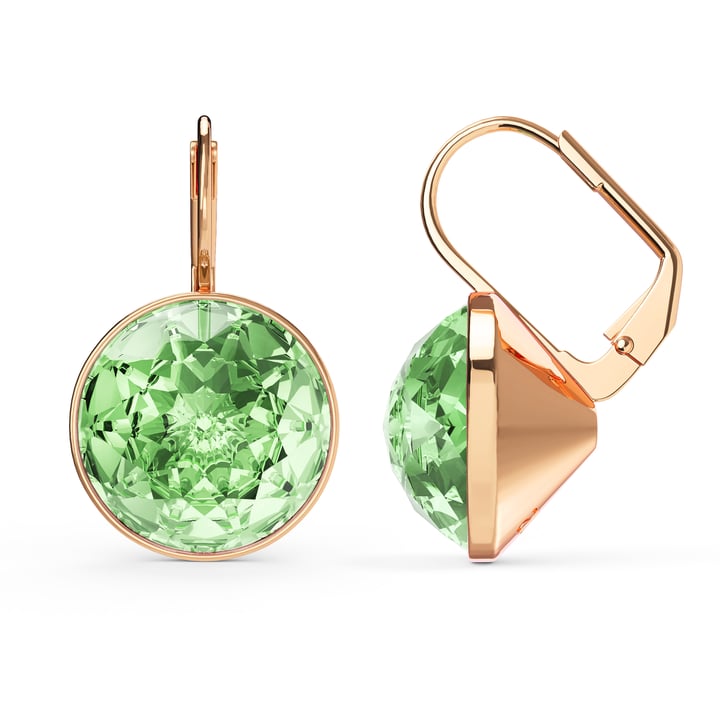 Bella Earrings 10 Carat Drop Earrings Peridot Crystals Rose Gold Plated