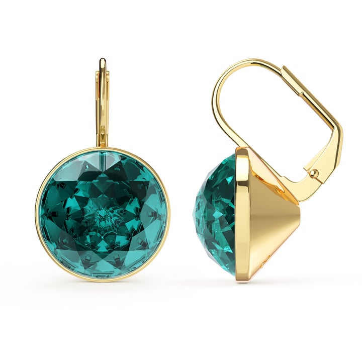 Bella Earrings 10 Carat Drop Earrings Blue Zircon Crystals Gold Plated