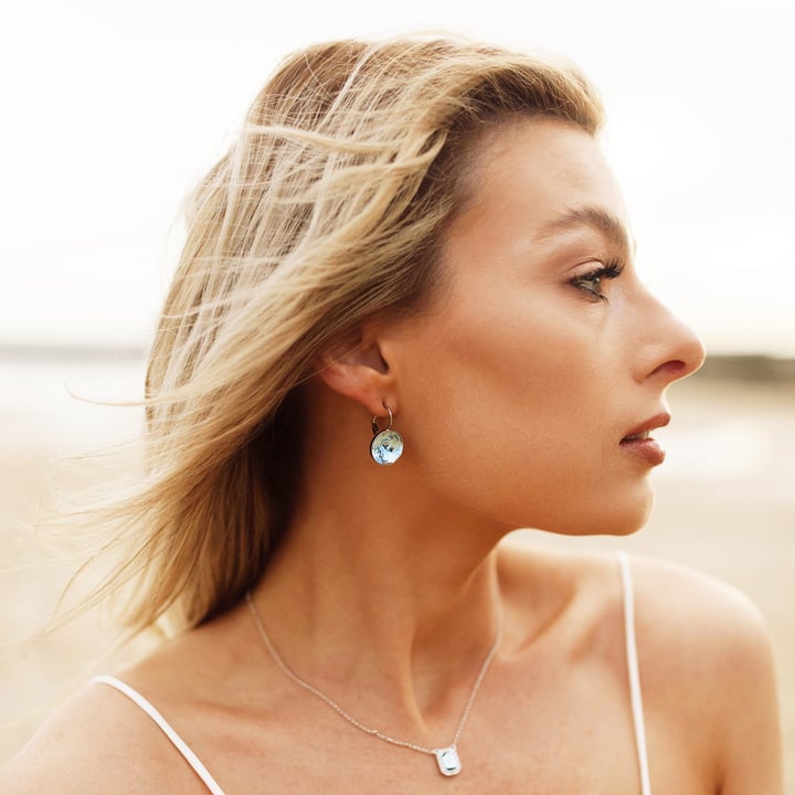 Bella Earrings 10 Carat Drop Earrings Aquamarine Crystals Rhodium Plated