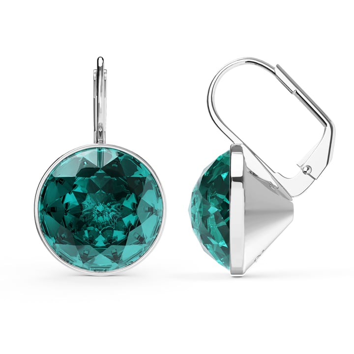 Bella Earrings 10 Carat Drop Earrings Blue Zircon Crystals Rhodium Plated
