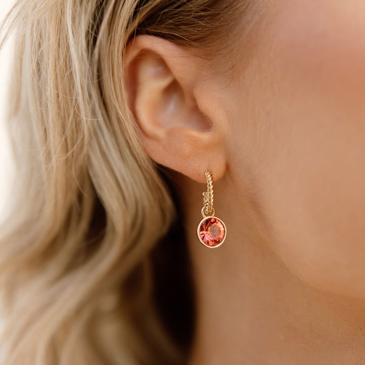 Bella 2 Carat Mix Charms with Padparadscha Swarovski Crystals Gold Plated