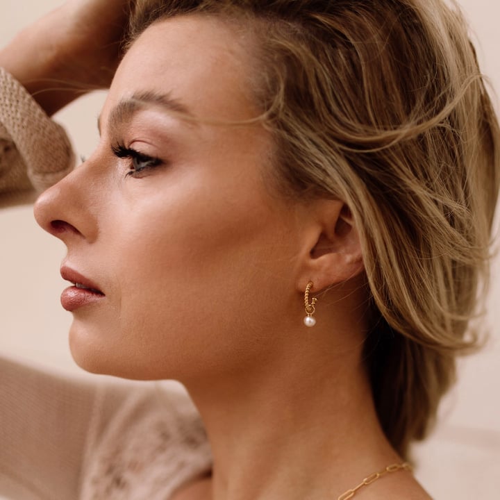 Rope Coil 13mm Mix Hoop Earrings Gold Plated