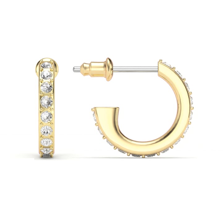 Eternity 14mm Mix Hoop Earrings Clear Crystals Gold Plated
