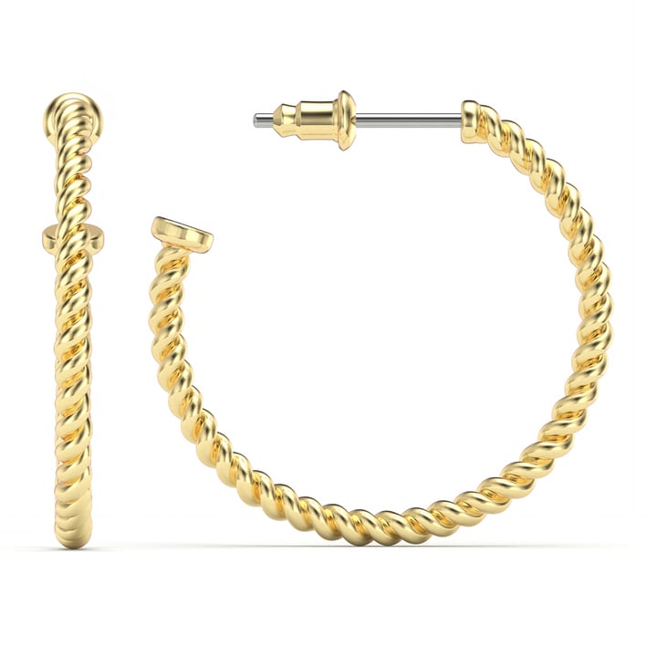 Rope Coil 26mm Mix Hoop Earrings Gold Plated