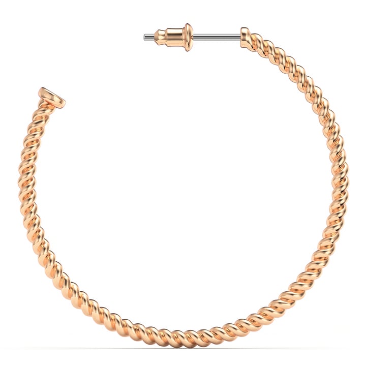 Rope Coil 40mm Mix Hoop Earrings Rose Gold Plated