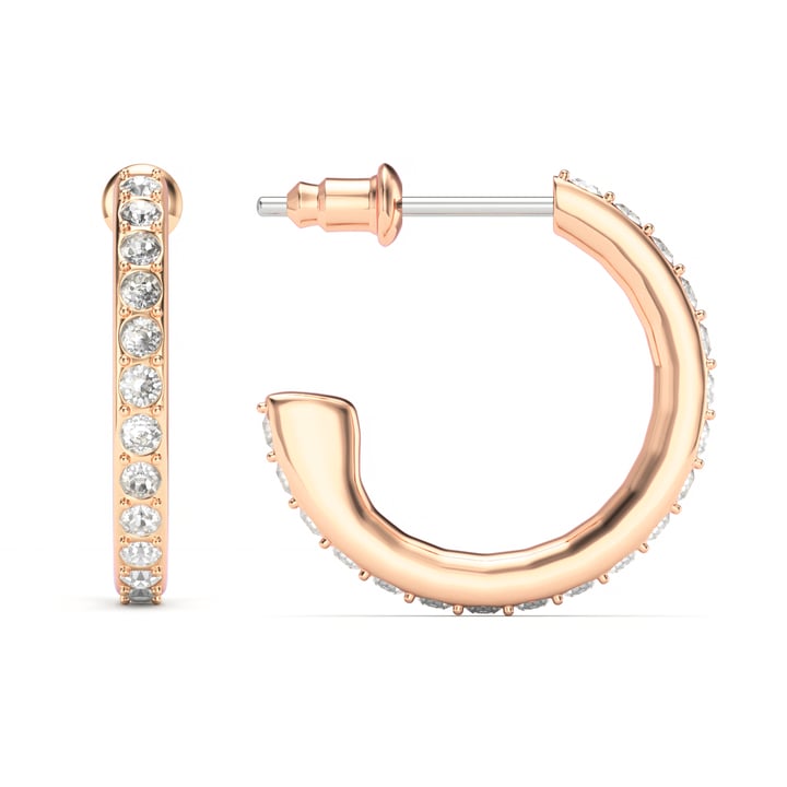 Eternity 18mm Mix Hoop Earrings Clear Crystals Rose Gold Plated
