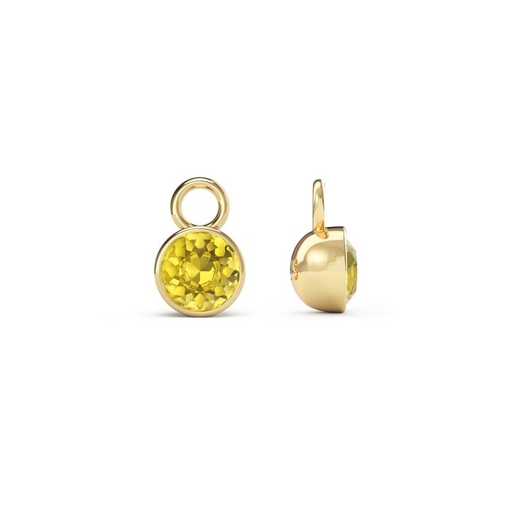 Bella 1 Carat Mix Charms with Light Topaz Swarovski Crystals Gold Plated
