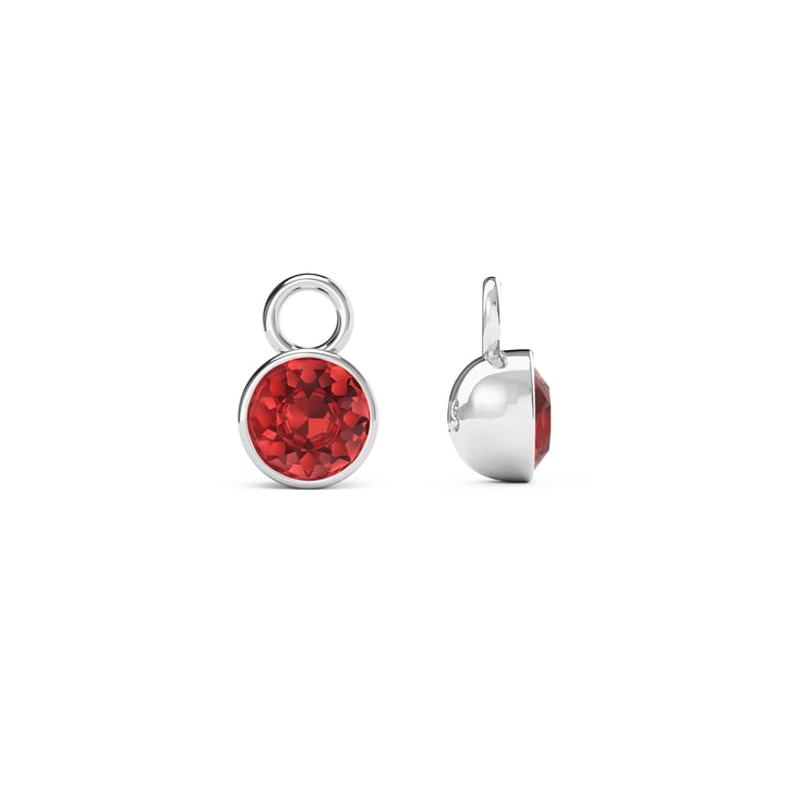 Bella 1 Carat Mix Charms with Light Siam Swarovski Crystals Rhodium Plated