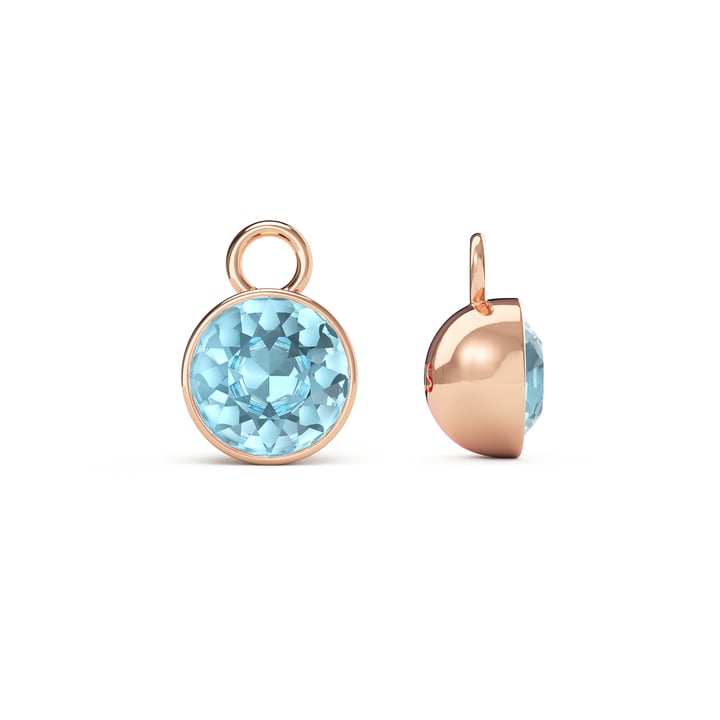 Bella 2 Carat Mix Charms with Aquamarine Swarovski Crystals Rose Gold Plated