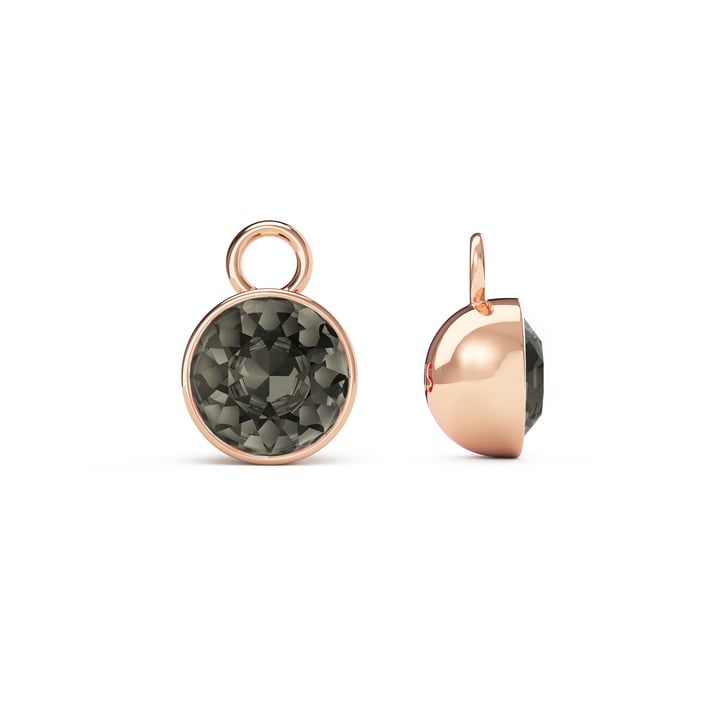 Bella 2 Carat Mix Charms with Black Diamond Swarovski Crystals Rose Gold Plated
