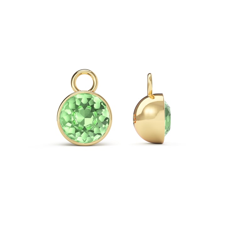 Bella 2 Carat Mix Charms with Peridot Swarovski Crystals Gold Plated