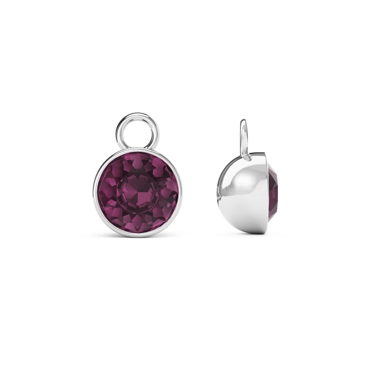 Bella 2 Carat Mix Charms with Amethyst Swarovski Crystals Rhodium Plated