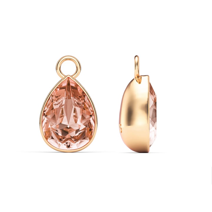 Statement Teardrop Mix Charms with Vintage Rose Swarovski Crystals Rose Gold Plated