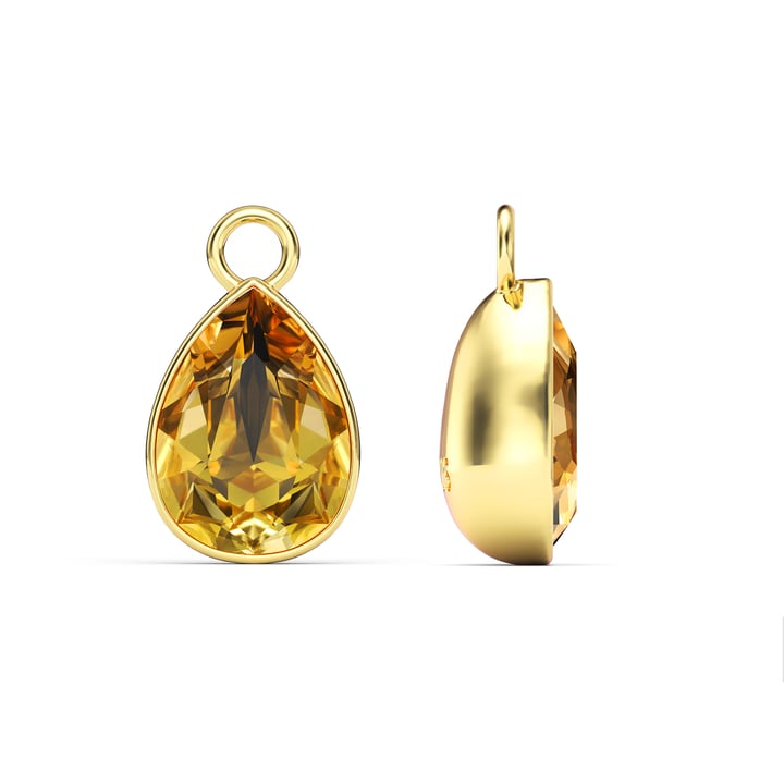 Statement Teardrop Mix Charms with Golden Topaz Crystals Gold Plated