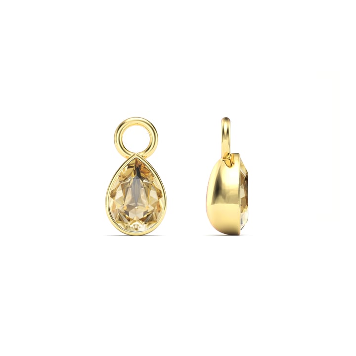 Petite Teardrop Mix Charms with Crystal Golden Shadow Crystals Gold Plated